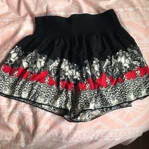 Red and black shorts